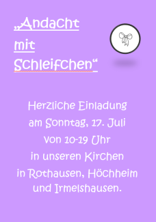 Andacht mit Schleifchen