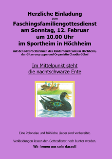 Faschingsfamiliengottesdienst