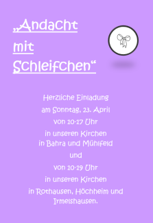 Andacht mit Schleifchen 23.4.2023